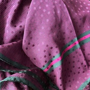 Givenchy Vintage Silk Rich Purple and Green (Hunter) Women’s Scarf or Shawl